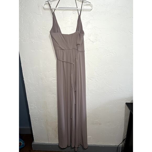 Davids Bridal crinkle chiffon‎ spaghetti strap wrap bridesmaid dress womens 6 - Picture 11 of 13